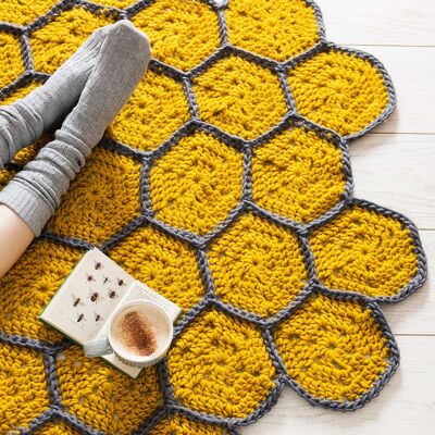 Kit de crochet de couverture en nid d'abeille