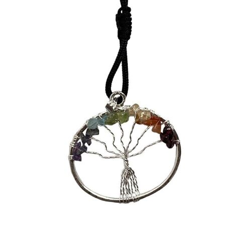 Tree of Life Oval Pendant, 7 Chakra, 30mm