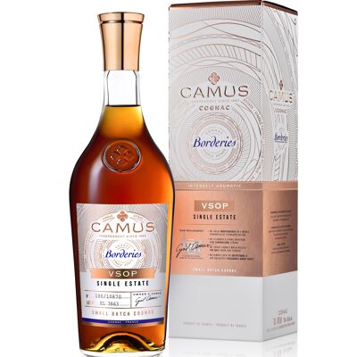 CAMUS Cognac VSOP Borderies Single Estate - Production limitée, bouteille numérotée - 70cl 40° - Avec coffret