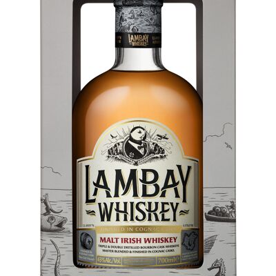 LAMBAY Whisky irlandés de malta - Whisky irlandés de triple destilación - 40° 70cl - Con caja