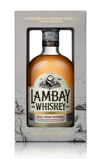 LAMBAY Malt Irish Whiskey - Whiskey Irlandais Triplement Distillé - 40° 70cl - Avec coffret