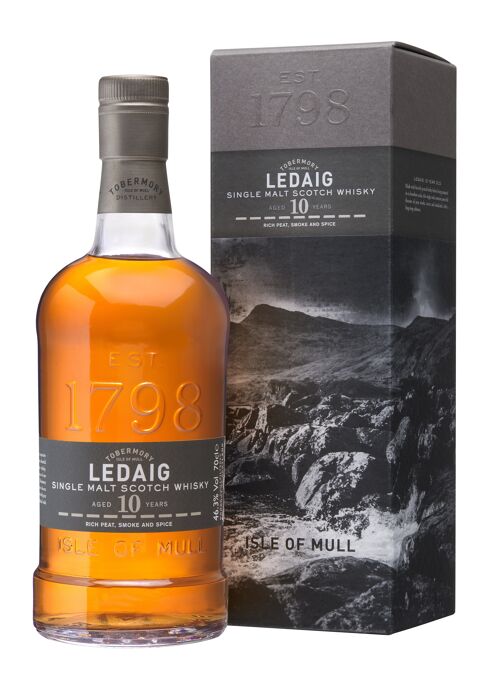 LEDAIG 10 Ans - Single Malt Scotch Whisky Île de Mull - 46.3% 70 cl - Avec coffret