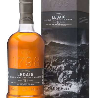 LEDAIG 10 Jahre - Single Malt Scotch Whisky Isle of Mull - 46,3 % 70 cl - Mit Karton