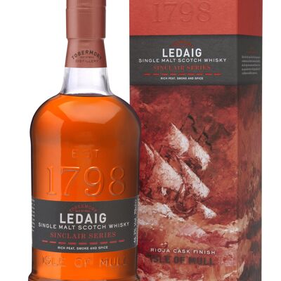 LEDAIG Sinclair Series - Single Malt Scotch Whisky Île de Mull - 46.3% 70 cl - Avec coffret