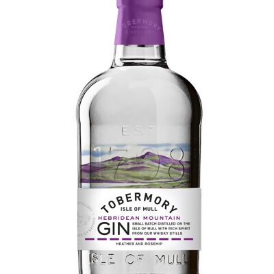TOBERMORY Hebridean Mountain Gin - Ginebra artesanal - Edición limitada - Uso parcial de destilado de whisky Tobermory - Isle of Mull - 43,3% 70cl