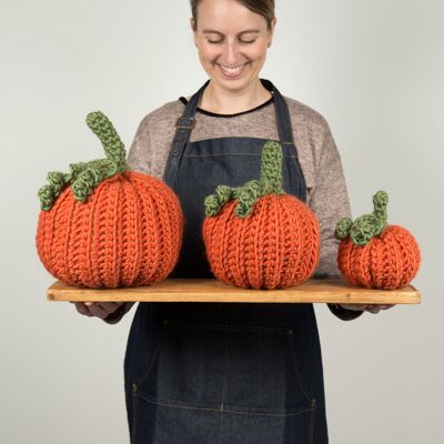 Trio de citrouilles au crochet