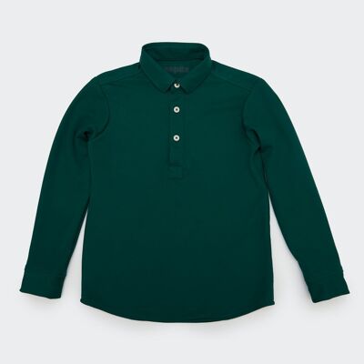 kiids forest green polo shirt