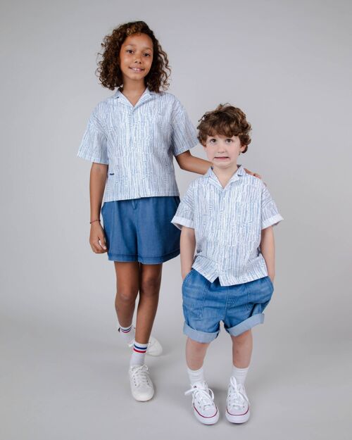 Camisa Camou Blue Unisex Kids