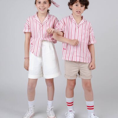 Chemise unisexe à rayures ethniques pour enfants