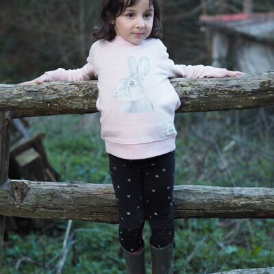 Rosafarbenes Kinder-Sweatshirt mit Hasenillustration