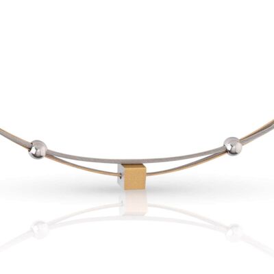 Halskette kleiner Würfel C230 - GELB / GOLD