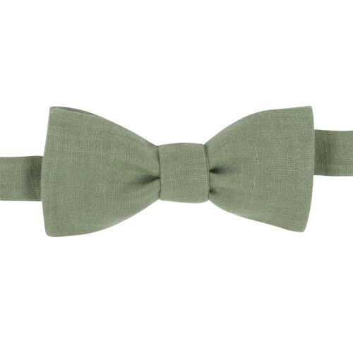 Noeud papillon Lin vert argile