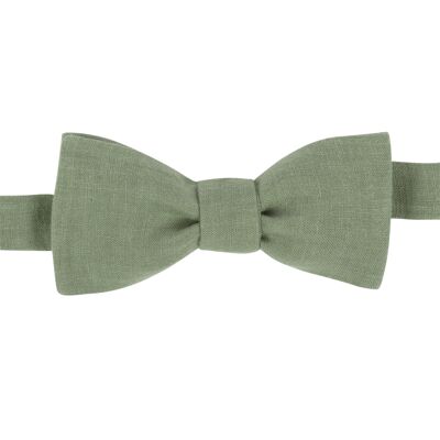 Clay green linen bow tie