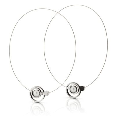 Necklace Rings in each other with color C187 - Black