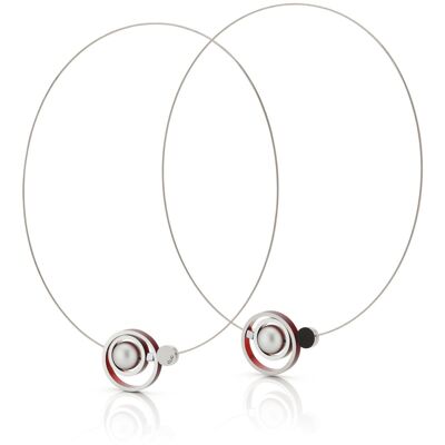 Necklace Rings in each other with color C187 - Red