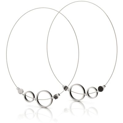 Halskette Ringe mit Farbe C186 - Schwarz