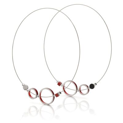 Anneaux de collier de couleur C186 - Rouge