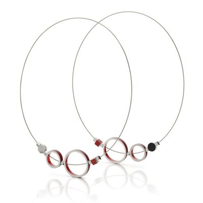 Anneaux de collier de couleur C186 - Rouge
