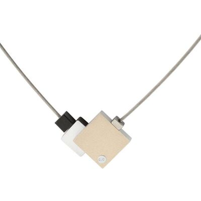 Collier Quatre carrés C145 - Or sable | Anthracite