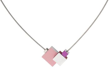 Collier Quatre carrés C145 - Rouge | Rose 4