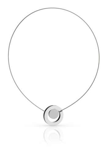 Collier Cercle coloré dans un anneau C216 - Bleu | Vert 4