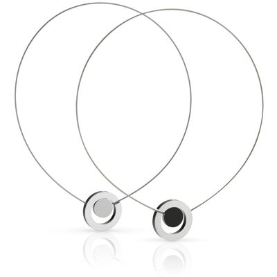Halskette Farbiger Kreis in einem Ring C216 - Schwarz | Mat