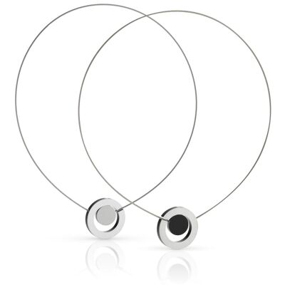 Necklace Colored circle in a ring C216 - Black | Mat