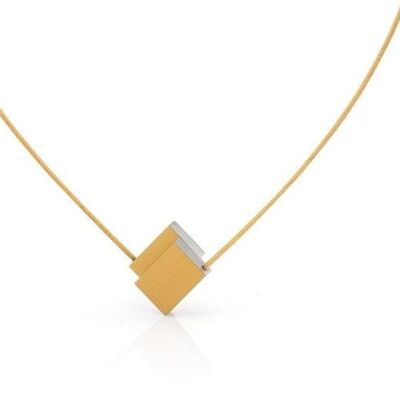 Collier Rechthoek V-vorm met goud C214G