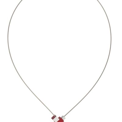 Collier Carré et rectangle C206 - Rouge