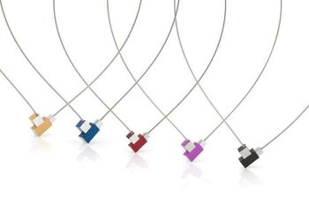 Collier Carré et rectangle C206 - Rouge 2