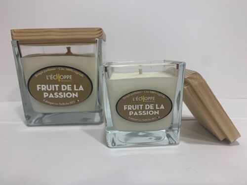 BOUGIE PARFUMEE CIRE 100 % VEGETALE SOJA - 6X6 80 G FRUIT DE LA PASSION