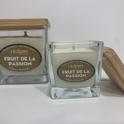 SCENTED CANDLE 100% VEGETABLE SOYA WAX - 6X6 80 G PASSION FRUIT