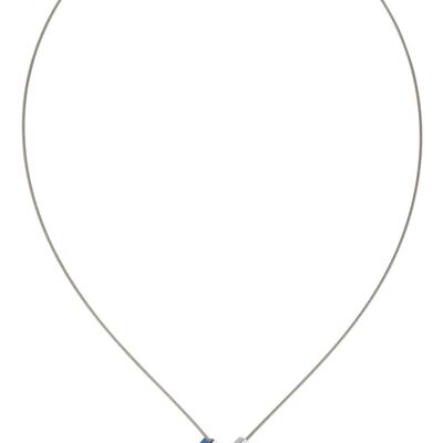 Necklace Square and rectangle C206 - Blue