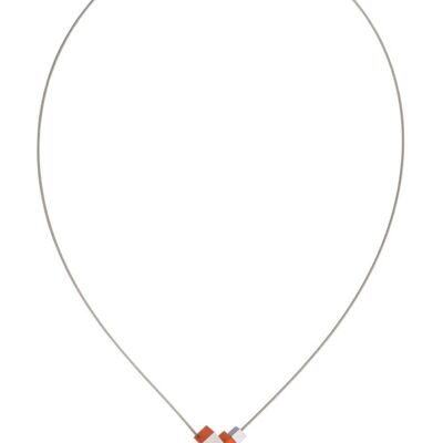Halskette Quadrat und Rechteck C206 - Orange