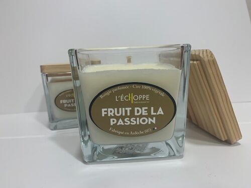 BOUGIE PARFUMEE CIRE 100 % VEGETALE SOJA - 8X8 190 G FRUIT DE LA PASSION