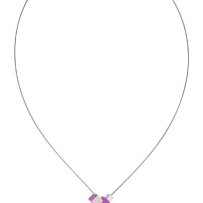 Collier Carré et rectangle C206 - Violet