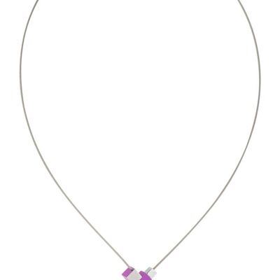 Necklace Square and rectangle C206 - Purple