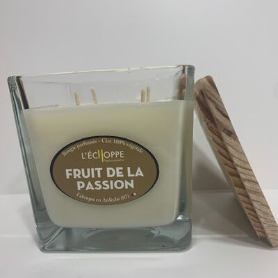 SCENTED CANDLE 100% VEGETABLE SOYA WAX - 10X10 350 G PASSION FRUIT