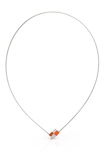 Collier Deux cubes C205 - Orange 1