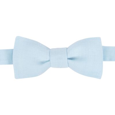 Sky blue linen bow tie