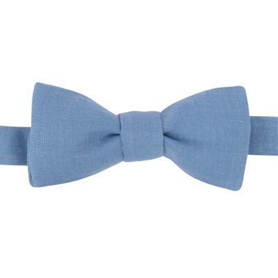 Cornflower Linen Bow Tie