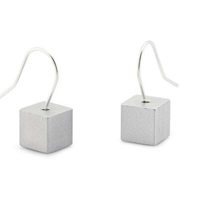 Boucle D'oreille Avec Cube O40 - Mat