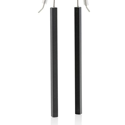 Clou d'oreille long bâton de différentes couleurs O38 - Noir