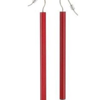 Clou d'oreille long bâton de différentes couleurs O38 - Rouge
