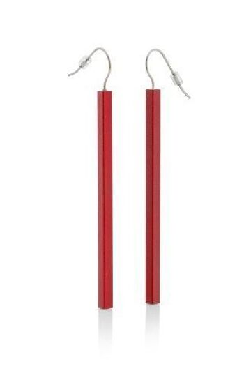 Clou d'oreille long bâton de différentes couleurs O38 - Rouge 1