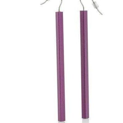 Long stick earrings in different colors O38 - Purple