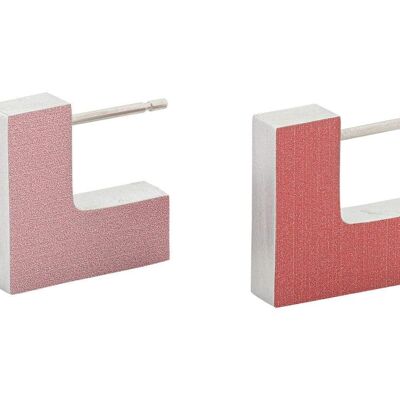 Ear stud Square hoop in different colors O35 - Red | Pink