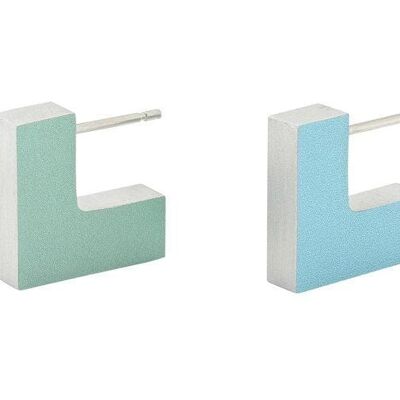 Ear stud Square creole in different colors O35 - Blue | Green