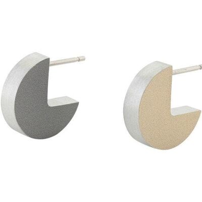 Ear studs Round creole in different colors O34 - Sand | Gold | Anthracite