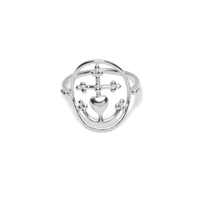 Camargue-Kreuz-Ring in Silber